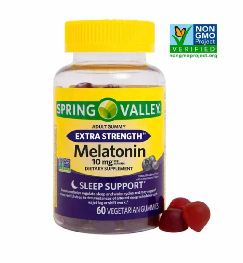 Spring Valley Extra strenght Melatonin 10mg soporte para descanso, 60 gomitas