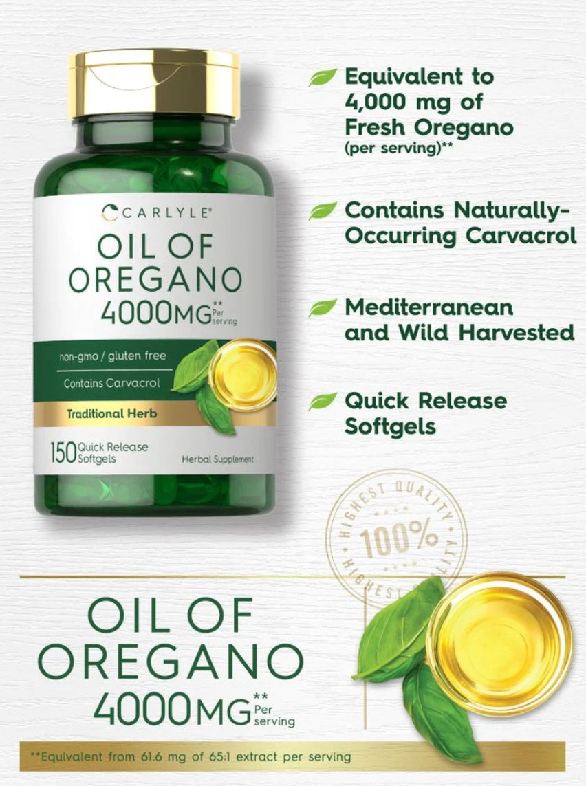 Oregano Oil 4000mg | 150 Softgels