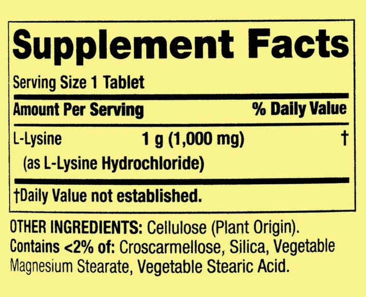 L-Lysine 1000mg 100 tabs