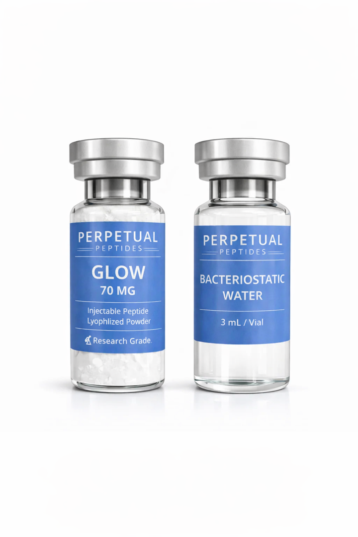 GLOW 70mg (GHK-Cu 50mg + BPC-157 10mg + TB500 10mg) + 3ml agua bacteriostatica