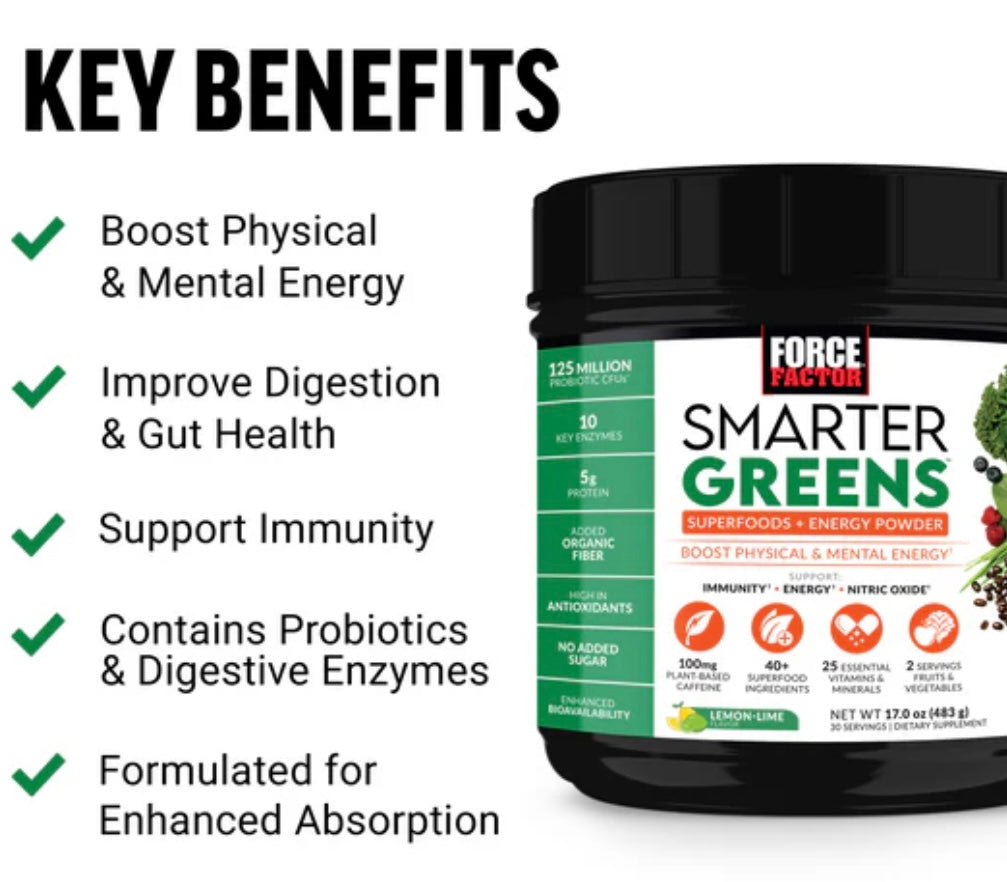 SMARTER GREENS ENERGY POWDER 30 porciones