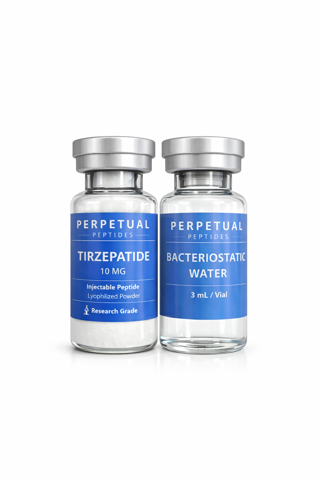 Tirzepatide 10 mg – Péptido Liofilizado + 3 ml Agua Bacteriostatica Kit