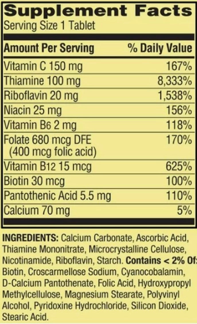 Super Vitamin B-Complex 100 tabs