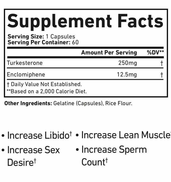 TESTOSTERONE – w/ Turkesterone 60 caps